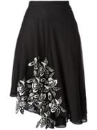 No21 Asymmetric Skirt, Women's, Size: 44, Black, Silk/cotton/polyester