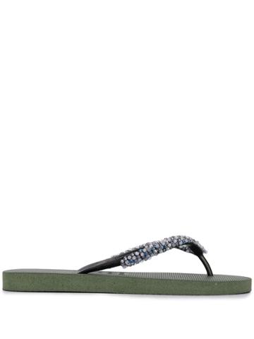 Uzurii Precious Deluxe Flip Flops - Green