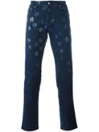 Versace Medusa Print Jeans, Men's, Size: 32, Blue, Cotton/spandex/elastane