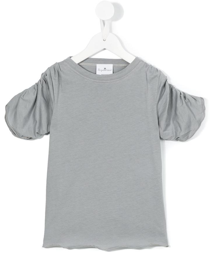 Le Petit Coco Ruched Sleeve T-shirt, Girl's, Size: 8 Yrs, Grey