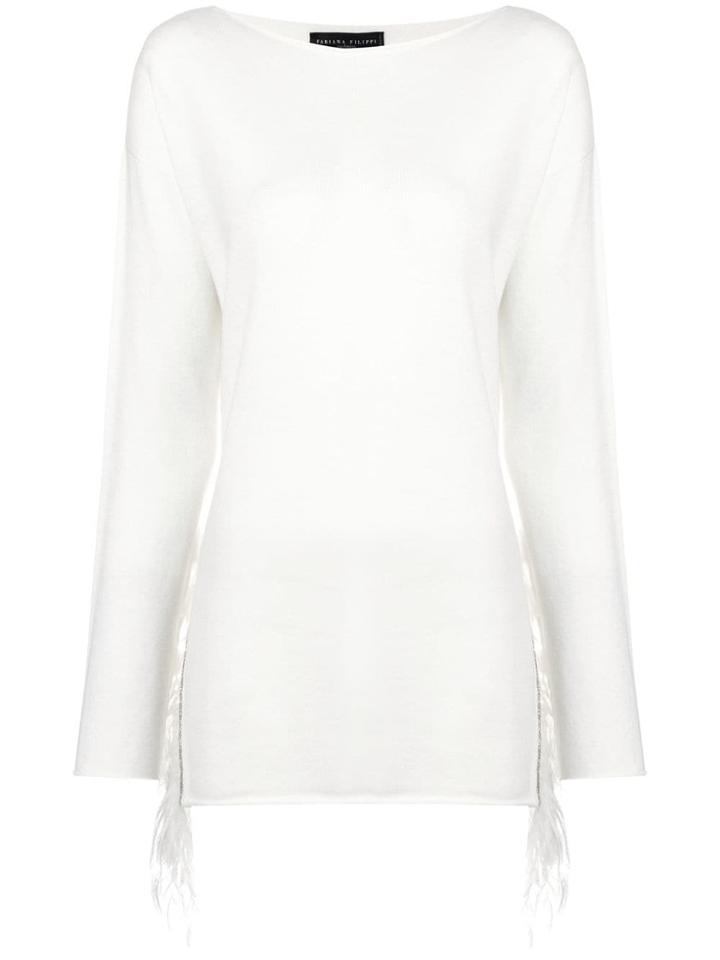 Fabiana Filippi Feather Detail Knitted Top - White