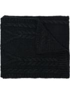 Moncler Black Woven Wool Scarf
