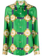 Gucci Harness-print Silk Shirt - Green