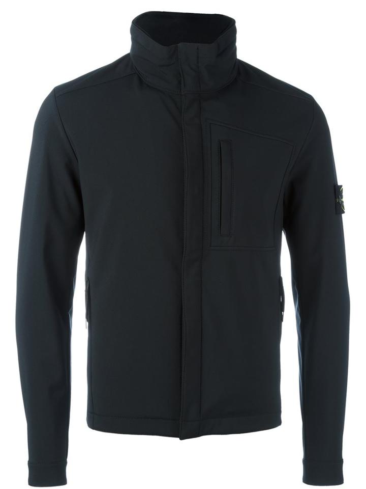 Stone Island Zipped Lightweight Jacket, Men's, Size: Medium, Black, Polyester/spandex/elastane