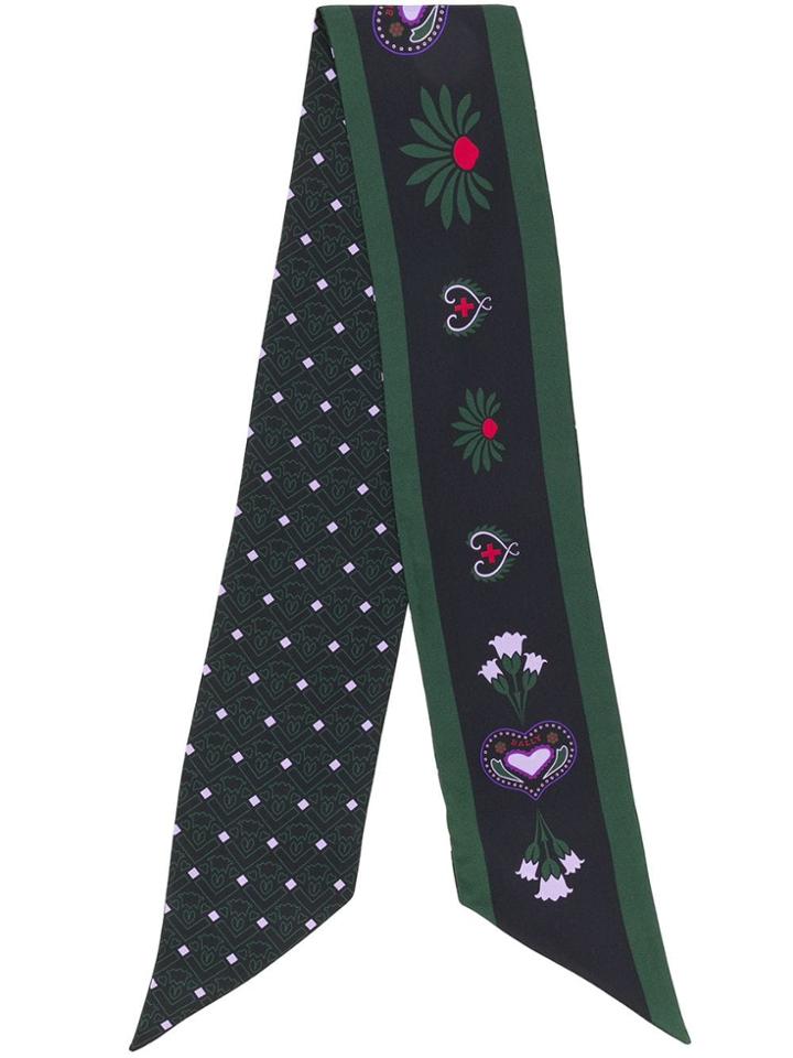 Bally Floral Pattern Tie Scarf - Black