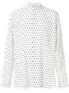 Saint Laurent Repilé Collar Ikat Print Shirt - White