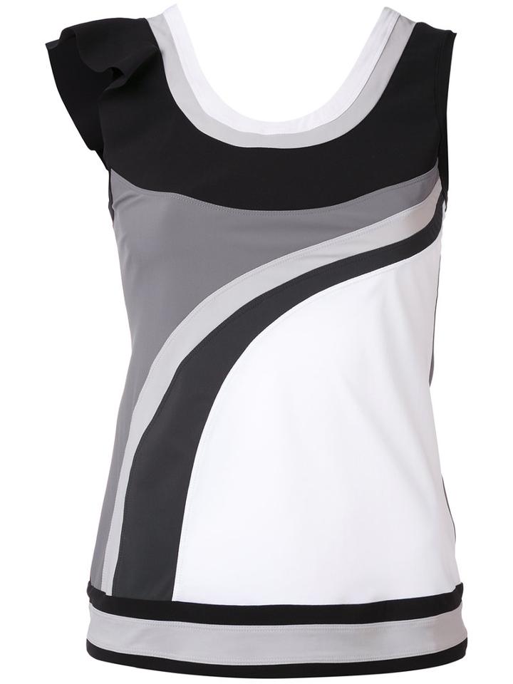 No Ka' Oi - Asymmetric Frill Sports Tank Top - Women - Polyamide/spandex/elastane - M, White