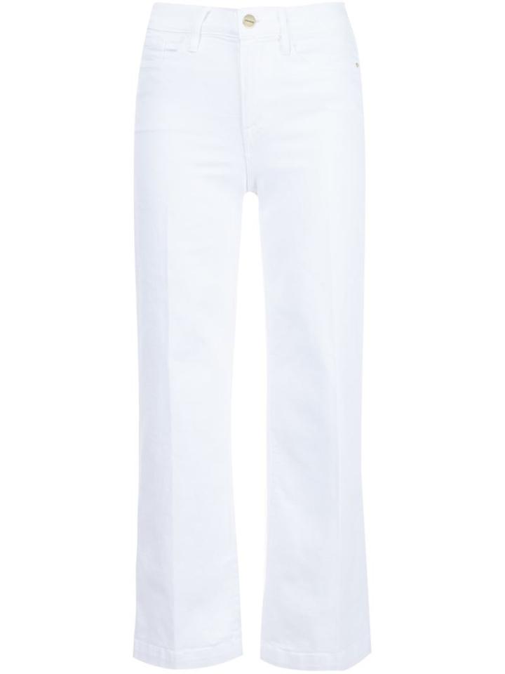 Frame Denim 'le Capri' Cropped Jeans, Women's, Size: 28, White, Cotton/polyester/spandex/elastane