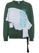Election Reform Crew Neck Sweatshirt With Shirt Collage - Green