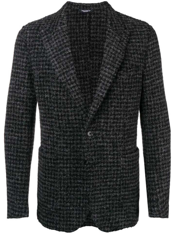 Dolce & Gabbana Knitted Check Jacket - Grey