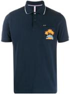 Sun 68 Chest Pocket Polo Shirt - Blue
