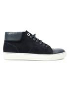 Lanvin Hi-top Toe Cap Sneakers, Men's, Size: 10, Blue, Calf Leather/rubber