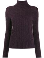 N.peal Cable Knit Roll Neck Jumper - Purple