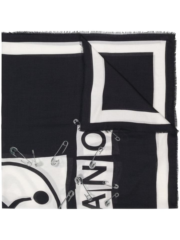Moschino Safety Pin Print Scarf - Blue