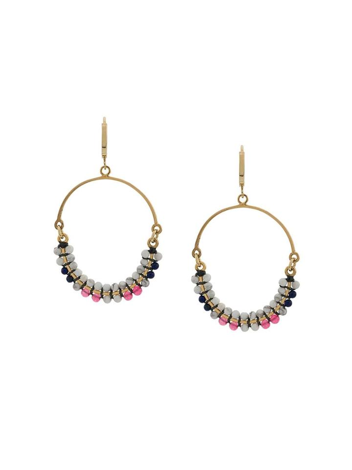 Isabel Marant Beaded Hoop Earrings - Gold