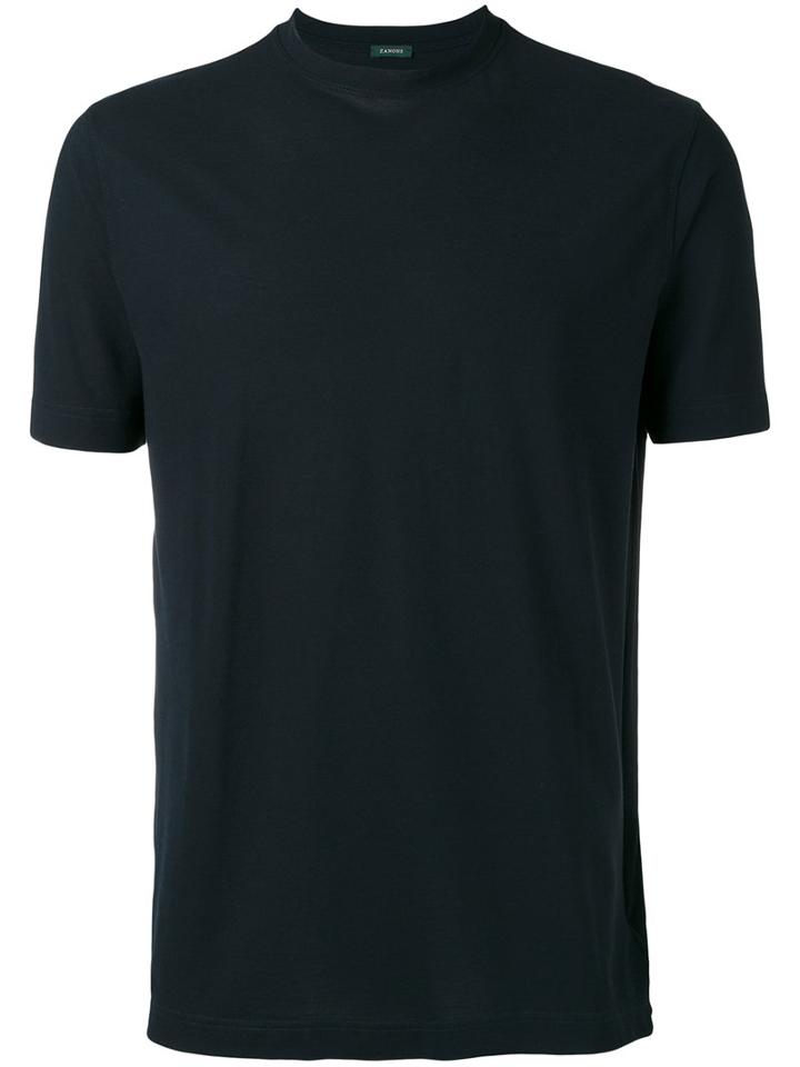 Zanone - Classic T-shirt - Men - Cotton - 56, Blue, Cotton