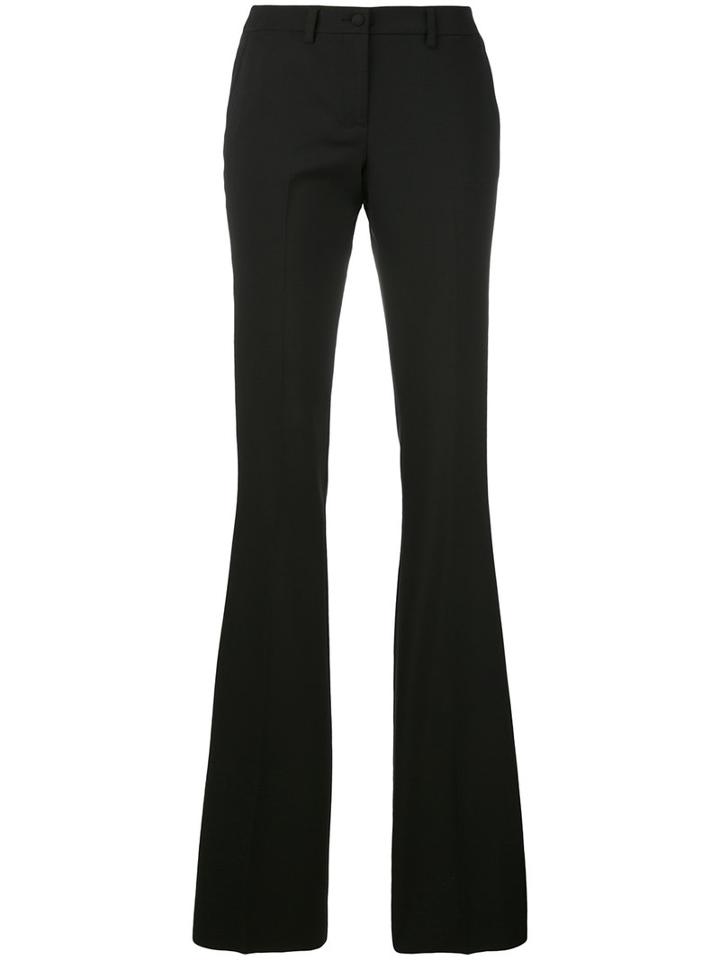 Philipp Plein - Fitted Flared Trousers - Women - Cotton/polyester/spandex/elastane - M, Black, Cotton/polyester/spandex/elastane