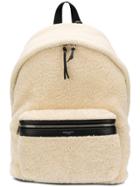 Saint Laurent Fleece Backpack - White