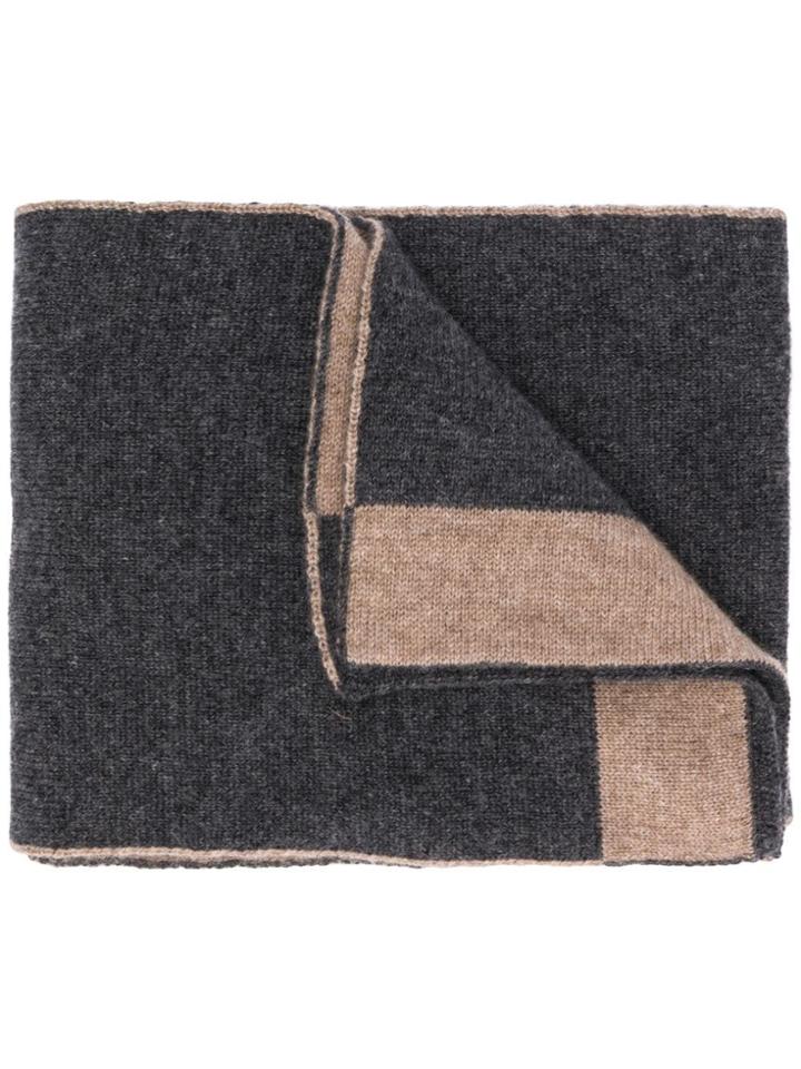 Dell'oglio Two-tone Cashmere Scarf - Grey