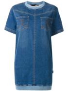 Love Moschino Denim T-shirt Dress, Women's, Size: 42, Blue, Cotton/polyester/spandex/elastane