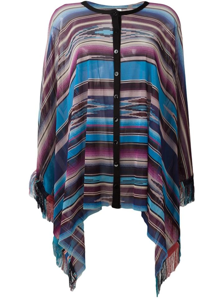 Jean Paul Gaultier Vintage Patterned Mesh Poncho - Multicolour