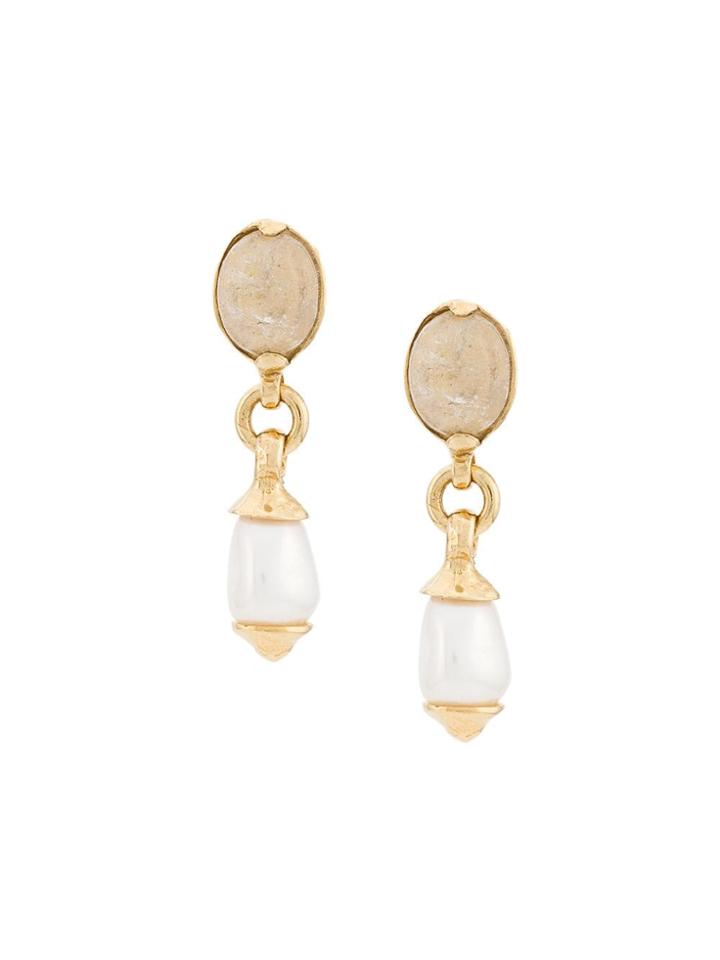 Goossens Long Graine De Gemmes Earrings - Gold