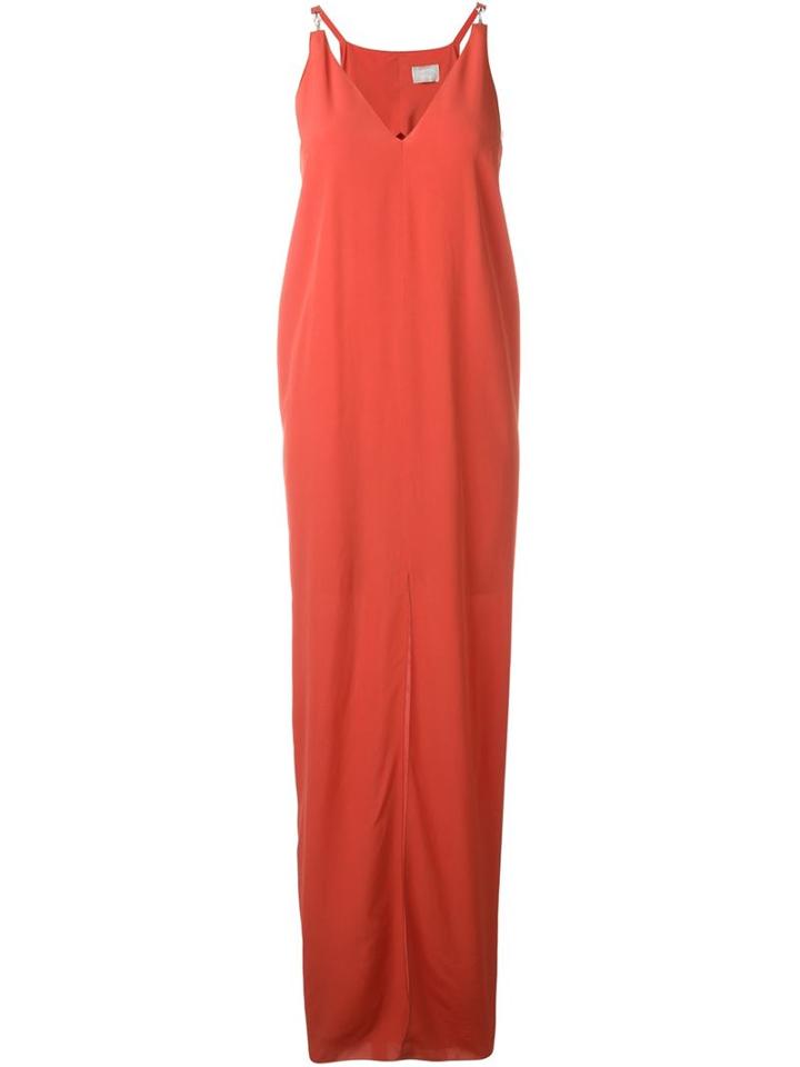 Lanvin Hook And Eye Detail Maxi Dress, Women's, Size: 38, Red, Viscose