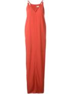 Lanvin Hook And Eye Detail Maxi Dress, Women's, Size: 38, Red, Viscose