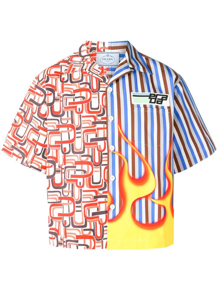 Prada Short-sleeve Printed Shirt - Blue