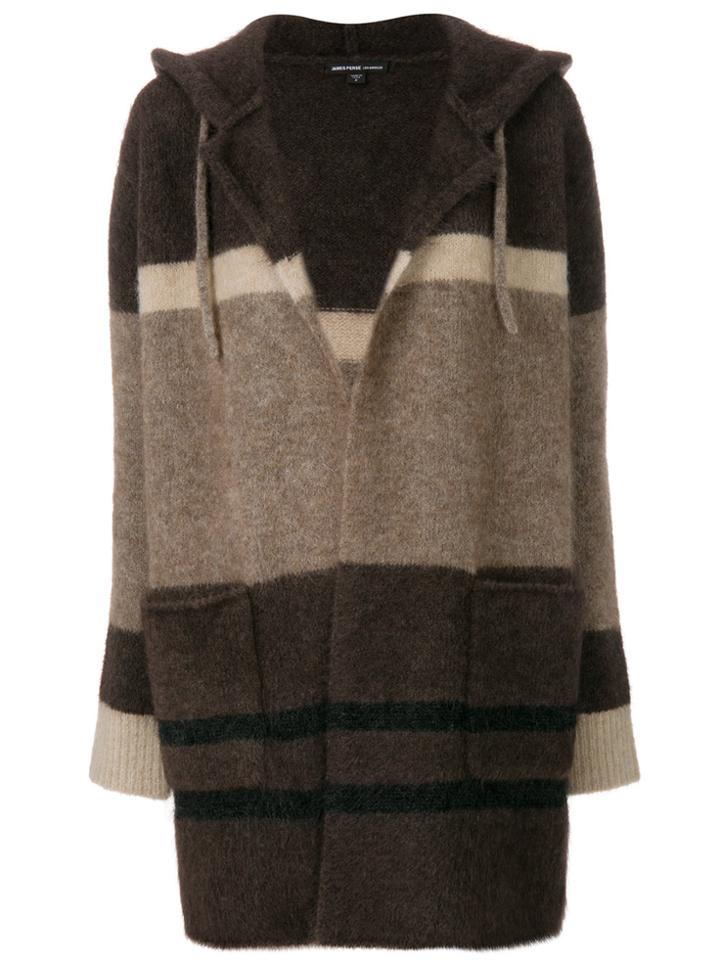 James Perse Striped Cardi-coat - Brown