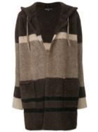 James Perse Striped Cardi-coat - Brown