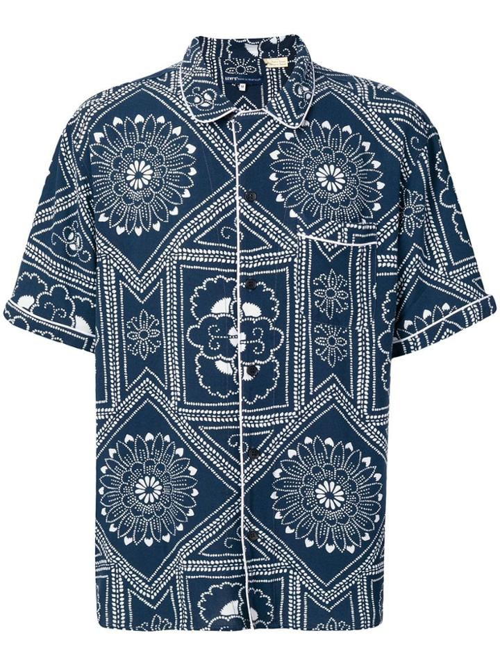 Levi's: Made & Crafted Bandana Print Pyjama-style Shirt - Blue