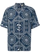 Levi's: Made & Crafted Bandana Print Pyjama-style Shirt - Blue