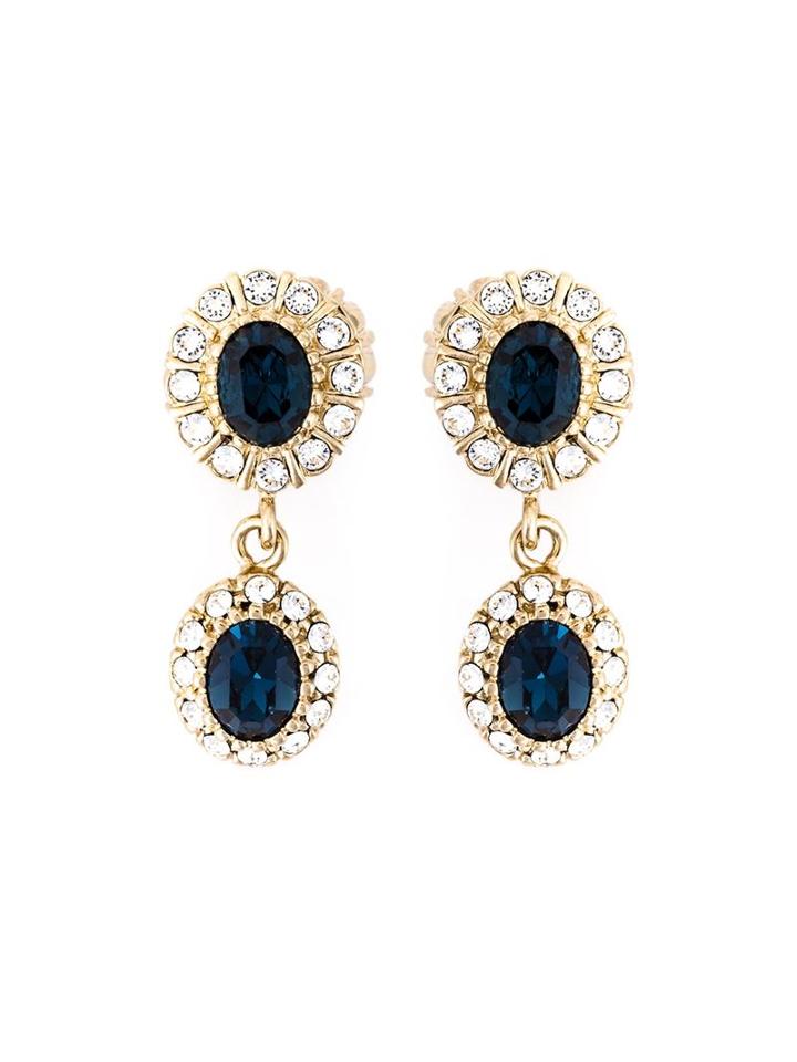Givenchy Dropped Gemstone Earrings, Women's, Blue, Brass/glass