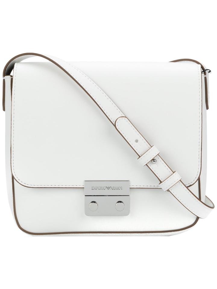 Emporio Armani Front Logo Crossbody Bag - White