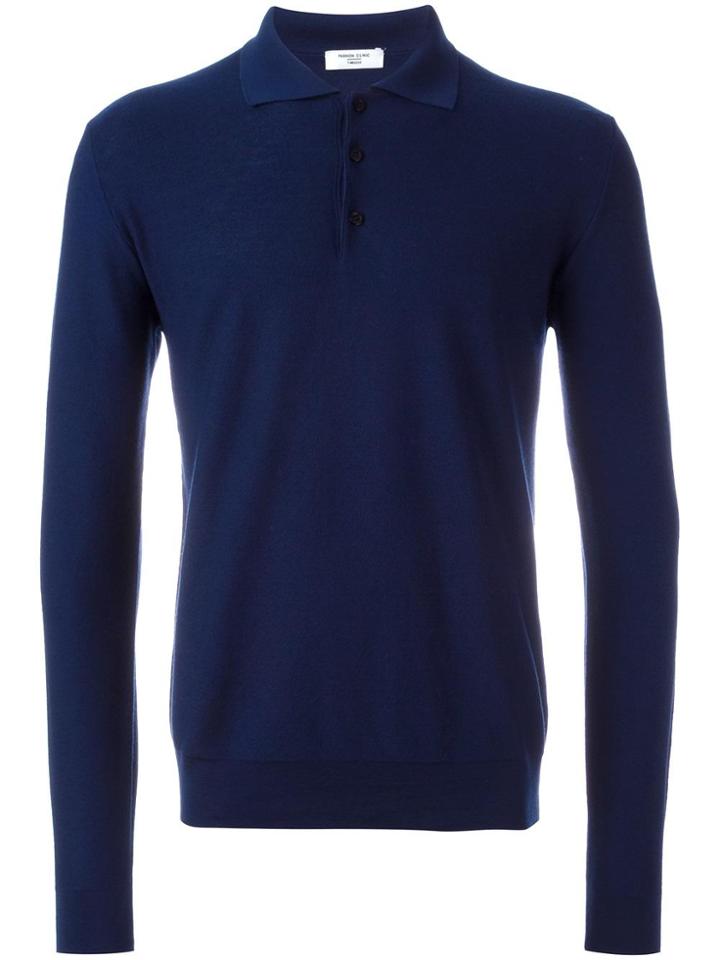 Fashion Clinic Timeless Longsleeved Polo Shirt - Blue
