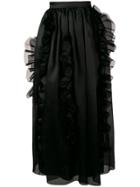 Ermanno Scervino Full Ruffle Trim Skirt - Black