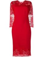 Ermanno Scervino Lace Midi Dress - Red