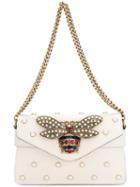 Gucci - Broadway Clutch Shoulder Bag - Women - Leather/metal (other)/glass - One Size, Women's, White, Leather/metal (other)/glass