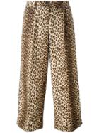 P.a.r.o.s.h. Leopard Print Cropped Trousers, Women's, Size: Medium, Nude/neutrals, Cotton/spandex/elastane