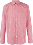 Mp Massimo Piombo Checkered Long Sleeve Shirt, Men's, Size: 38, Red, Cotton