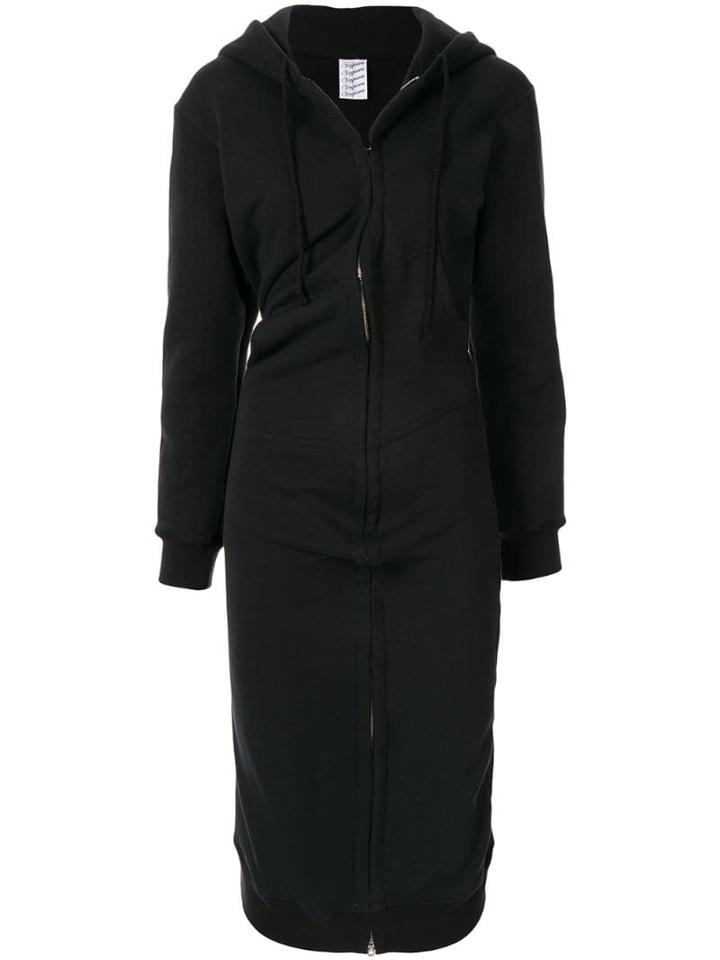 Vaquera Zipped Hoodie Dress - Black