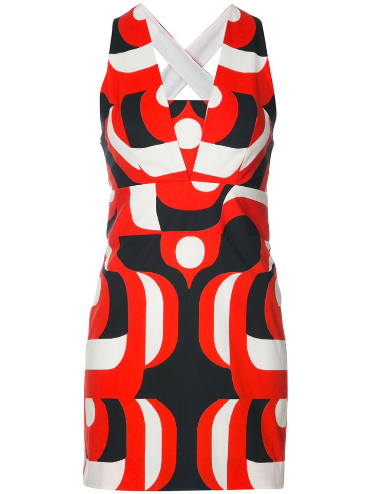 Milly - 60s Print Shift Dress - Women - Cotton/spandex/elastane/acetate - 4, Black, Cotton/spandex/elastane/acetate