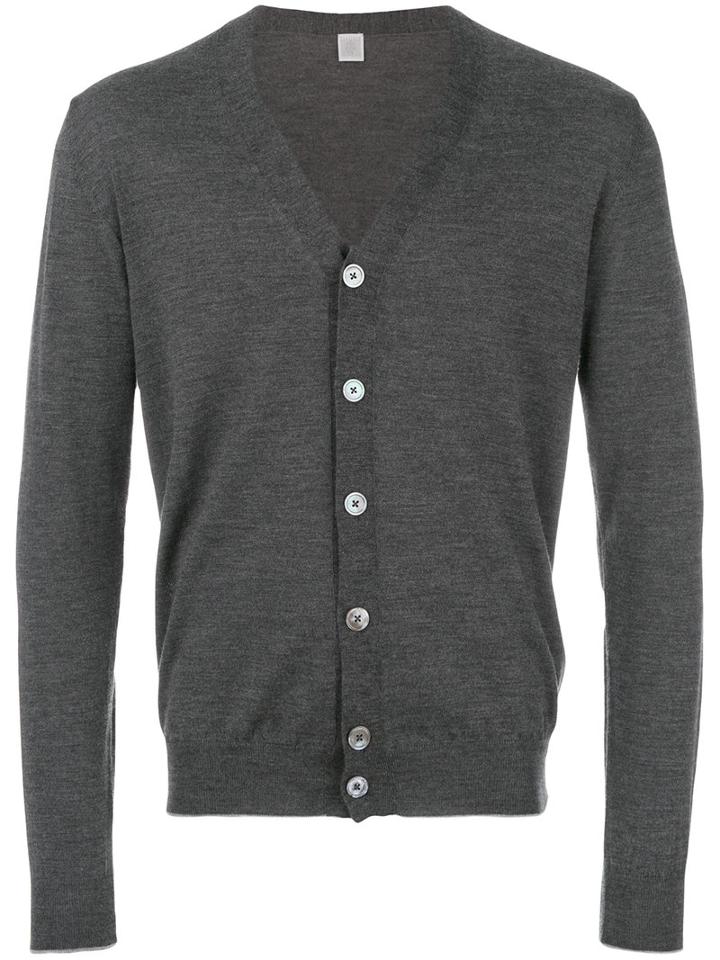 Eleventy - Button Up Cardigan - Men - Silk/merino - M, Grey, Silk/merino