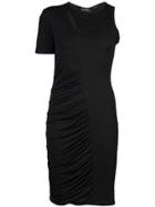 Yigal Azrouel Ruched One-sleeve Dress - Black