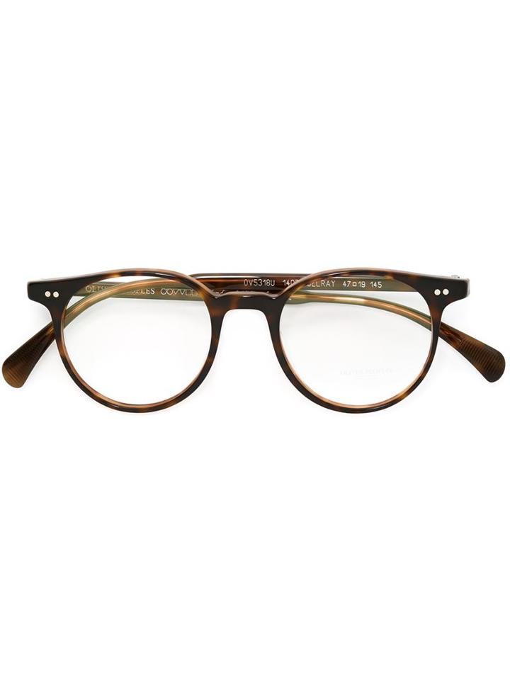 Oliver Peoples 'delray' Glasses, Brown, Acetate
