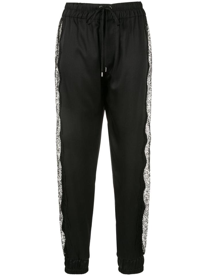 Tom Ford Floral Lace Inserts Track Pants - Black