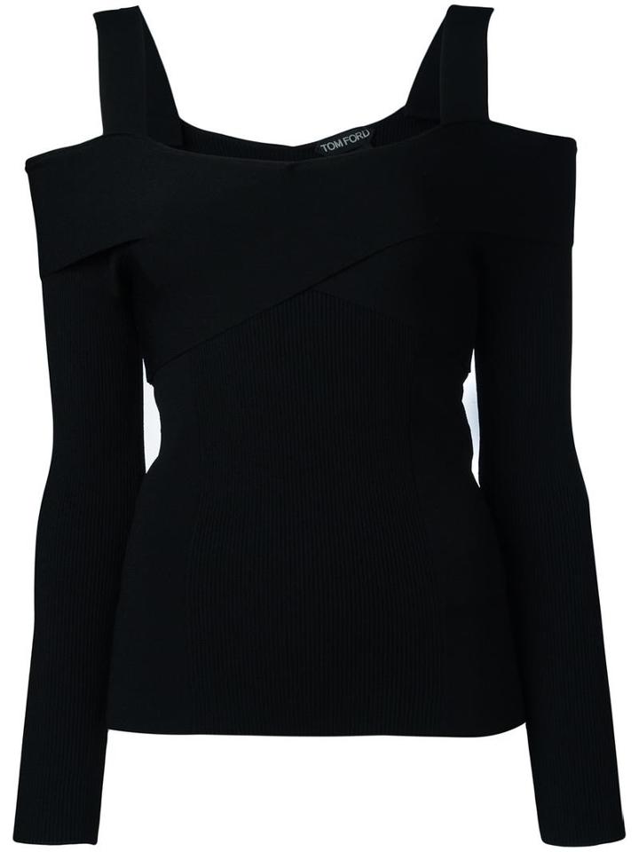 Tom Ford Wrap Detail Jumper, Women's, Size: Medium, Black, Polyester/viscose