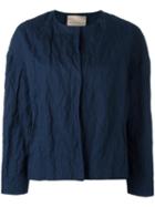 Erika Cavallini Wrinkled Jacket, Women's, Size: 42, Blue, Cotton/metal