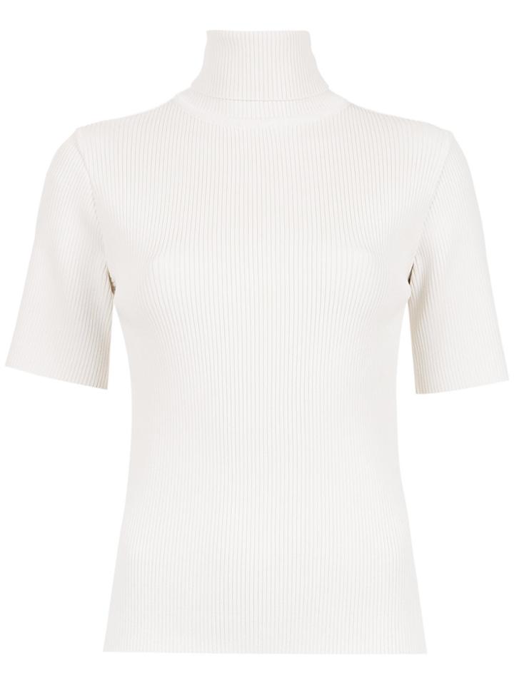 Egrey High Neck Ribbed Blouse - White